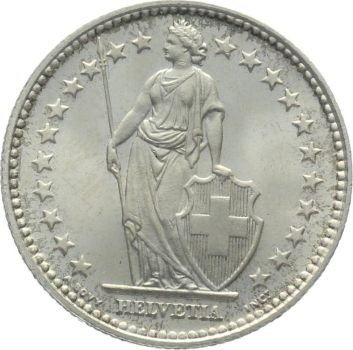 2 Franken 1940 B - fast stempelglanz